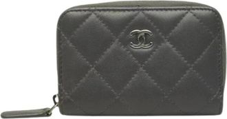 Chanel Pre-owned Coin Purse - Dames - Vintage Accessoires - Grijs - ONE Size - Leer - Vintage
