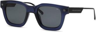 Philipp Plein Stijlvolle Brillen - Heren - Zonnebrillen - Blauw - 50 MM - Accessoires