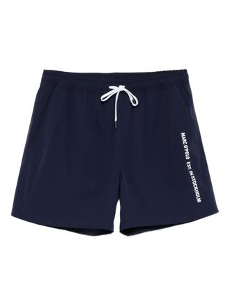 Marc O'Polo drawstring logo swim shorts - men - Recycled Polyester - L - Blue