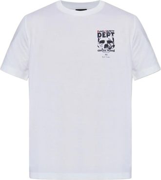 Paul Smith T-shirt in cotone con stampa - Bianco