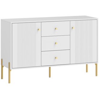 HOMCOM Aparador de sal&oacute;n 120x39.1x76 cm blanco