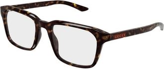 Gucci Glasses, male, Brown, Size: 53 MM Rectangular Optical Frame