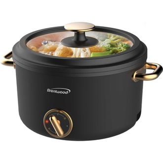 Brentwood Multi-Function Electric Hot Pot Cooker and Food Steamer with Ceramic Non-Stick Ceramic Coating in Black at Nordstrom