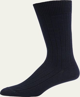 Bresciani Mens Cashmere Mid-Calf Socks
