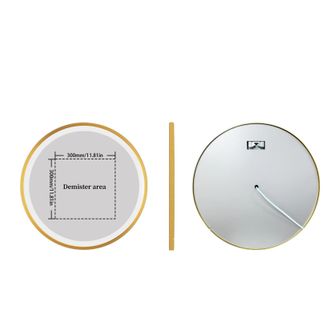 OEM Espejo De Ba&ntilde;o Con Funci&oacute;n Antivaho, Iluminaci&oacute;n Regulable, Color Dorado, 60 Cm
