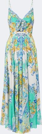 Camilla Embellished printed silk maxi dress