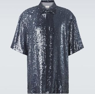 Dries Van Noten Camicia con paillettes