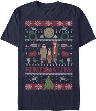Home Alone Mens Home Alone Characters Ugly Sweater Graphic T-Shirt in Navy Blue at Nordstrom, Size Xx-Large