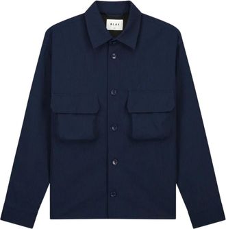 Olaf Hussein Gebonden zakoverhemd LS Marineblauw - Heren - Zomerjassen - Blauw - S - Jassen