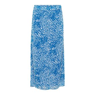 Saint Tropez Campanula Soft Zigzag Wijde Broek - Dames - Broeken - Blauw - Maat: M