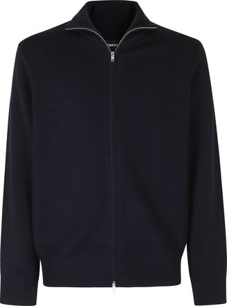 Department Five Blue Full-Zip High Collar Wool Sweater