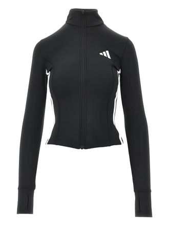 adidas zip-up jacket - women - Recycled Polyester/Spandex/Elastane - L - Black