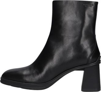 Vagabond Zwarte leren enkellaarsjes Janine 001 - Dames - Laarzen met Hak - Zwart - 36 EU - Wol - Schoenen