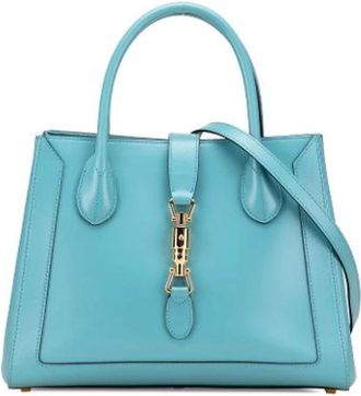 Gucci Pre-owned Handbags, female, Blue, Size: ONE SIZE Pre-owned Leather Handbag