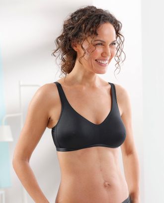 Naturana B&uuml;gelloser BH NATURANA, Damen, Gr. 100, Cup C, schwarz, 76% Polyamid, 24% Elasthan, BHs B&uuml;gelloser BH