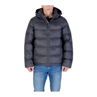 Calvin Klein Jeans Winter Jackets, male, Black, Size: 2XL Hooded Zip-Up Jacket