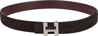 Hogan Calf Leather Silver-Tone Buckle Belt