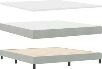 vidaXL Cama Con Somier Y Colch&oacute;n Gris Oscuro 80x200 Cm Terciopelo Vidaxl