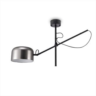 Paco Home Paco Home - Luminarias Led Suspensi&oacute;n Pie Techo Decoraci&oacute;n Sal&oacute;n Lectura Despacho E27 Negro, Plaf&oacute;n N&iacute;quel Mate