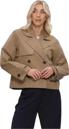 Envii Enseneca DB Short Jacket 6988 - Dames - Trenchcoats - Beige - M - Katoen - Jassen
