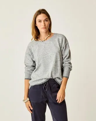 Carve Designs Drue Fuzzy Sweater in Grey W. Dark Grey at Nordstrom, Size Large/x-Large
