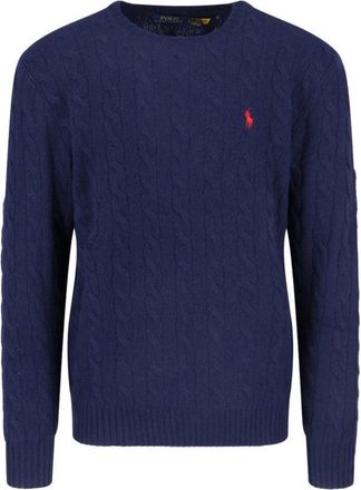 Polo Ralph Lauren Classic Cable Knit Sweater With Embroidered Logo