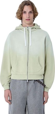 Brain Dead Padded Elbow Zip-Up Hoodie - Heren - Vesten met rits - Beige - S - Katoen - Hoodies & sweatvesten