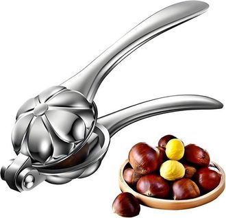 OEM Cascanueces, Plateado, Cortador De Casta&ntilde;as Con Mango Ergon&oacute;mico, Abre Y Pelador De Casta&ntilde;as Port&aacute;til, Casta&ntilde;as, Nueces, Pacanas, 1 Pieza