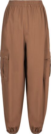 Max Mara Womens Trousers Glauco Cotton Hazelnut Wide-Leg