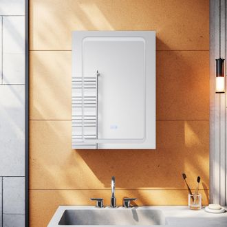 Sonni Sonni Armario Con Espejo De Ba&ntilde;o 3 Puertas 105 X 65 Cm Armario Con Espejo De Ba&ntilde;o Con Iluminaci&oacute;n Y Enchufe Espejo De Ba&ntilde;o Armario Con Espejo Led Con 