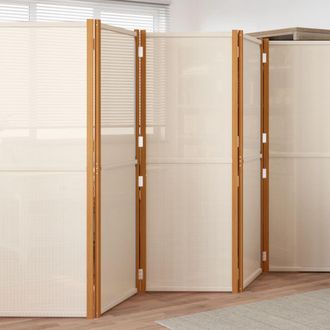 vidaXL Divisorio A 6 Pannelli Bianco Crema 420x180 Cm Vidaxl