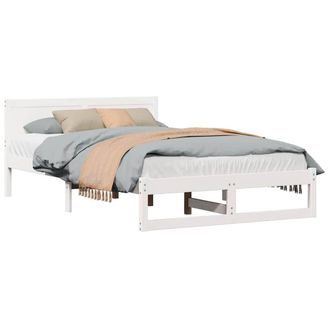 Berkfield Home Elegant Bed Frame White Wood 120 x 200 cm Durable Minimalist Bed Frame
