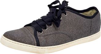 Lanvin Metallic Glitter Fabric Low Top Sneakers