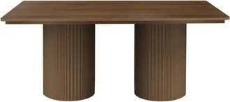 Habitat & Jardin Mesa de comedor ovalada efecto madera marr&oacute;n l180 cm