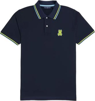 Psycho Bunny Polo con applicazione logo - Blu