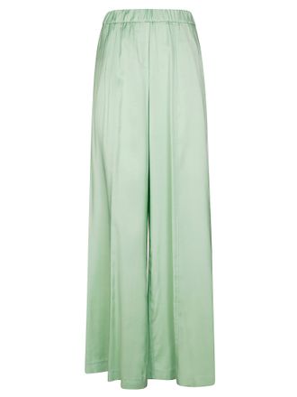 Nude Wide-Leg Pants with Elastic Waistband