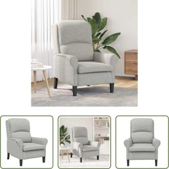vidaXL Seduta in microfibra - poltrona Grigio chiaro 76 x 94 x 102 cm Microfibra