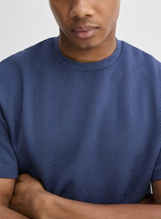 Le 31 Mens Embossed geo T-shirt