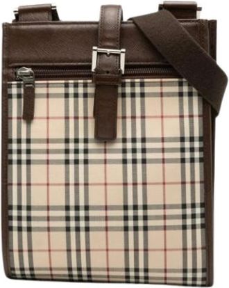 Burberry Pre-owned Canvas Crossbody Bag - Dames - Vintage Schoudertas - Beige - ONE Size - Vintage
