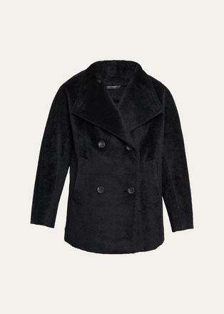 Cinzia Rocca Short Alpaca-Blend Double-Breasted Jacket