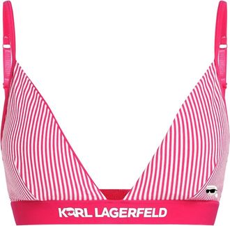 Karl Lagerfeld Ikon gestreepte bh - Roze