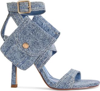 Azalea Wang Kershaw Stiletto Sandal in Denim at Nordstrom, Size 11