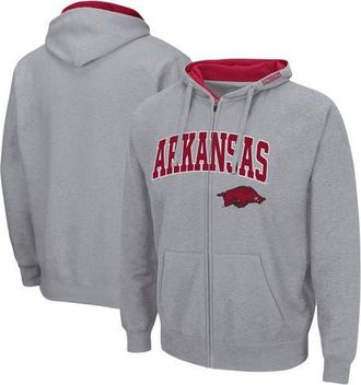 Colosseum Mens Colosseum Heathered Gray Arkansas Razorbacks Arch & Logo 3.0 Full-Zip Hoodie in Heather Gray at Nordstrom, Size Medium