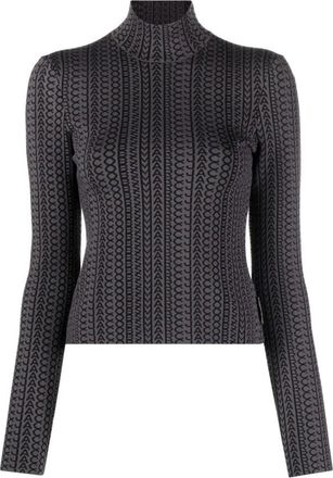 Marc Jacobs Gebreide Mockneck Trui - Dames - Coltruien - Zwart - L - Wol - Truien & Vesten