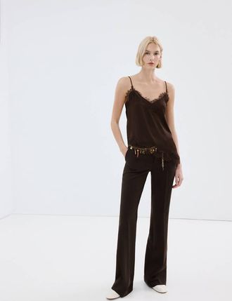 Mango Pantaloni flare vita media cioccolato - Donna - 38 - MANGO