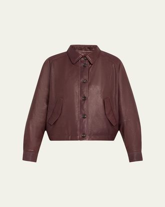 Women's Brunello Cucinelli Leather Jackets - up to −80
