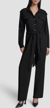 DKNY Long Sleeve Jumpsuit in Black at Nordstrom, Size Xx-Small