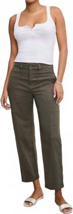 Good American Cargo Cropped Twill Pants In Fatigue 001