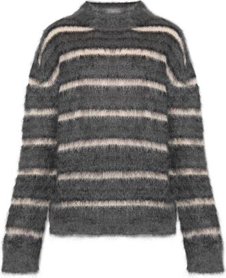 Marni Mohair trui - Heren - Ronde hals truien - Grijs - XL - Truien & Vesten