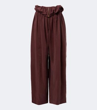 Chlo&eacute; Chlo&eacute; Pantalones anchos de popel&iacute;n en mezcla de seda